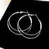 2025 Nuevo Pendiente de Moda de Alto Nivel con Sentido de Nicho Pendiente de Aguja de Plata Simple Lujo Ligero Pendientes de Círculo Grande Pendientes para Mujer