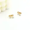 Novos Brincos Pequenos Estilo Chanel com Laço Doce e Zircônia Totalmente Cravejados em Diamante, Moda Europeia e Americana Ins para Mulheres