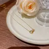 Joyería Transfronteriza Europea y Americana Moda y Exquisito Colgante Nicho Cadena Clavicular No Descolorante Oro de 18K Acero Titanio Accesorios de Collar para Mujer