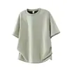 Camiseta para Hombre de Manga Corta, Texturizada, Cosida a Mano, Color Sólido, Estilo Simple Old Money, Nueva de Verano 2026, Vintage Yidao