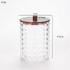 Hisopo de algodón con forma de diamante transparente, con cubierta de bambú, portátil, redondo, largo, combinado, caja de almacenamiento de algodón cosmético