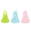 Toalla de mano absorbente de doble cara de color sólido para colgar en la cocina, de forro polar coral, para secarse las manos fácilmente.
