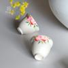 Taza de Calabaza Melocotón Pintada a Mano para Uso Doméstico, Taza de Cerámica para Degustación de Té, Taza Maestra, Juego de Té Kung Fu Taza de Té Pequeña