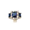 Anillo Rectangular de Zircón de Suministro Transfronterizo de Comercio Exterior, Pulsera de Diamante Esmeralda Simulado, Anillo de Tesoro de Color de Personalidad Europea y Americana