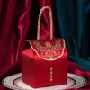 Caixa de doces para casamento de alta qualidade, novo estilo chinês, caixa vazia de papelão para doces, saco de doces, caixa de embalagem para presentes de mão, atacado