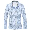 Atacado 2023 comércio exterior nova moda masculina casual tamanho grande manga longa camisa estampada florido AliExpress Amazon venda quente