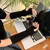 Manguitos Cálidos para Viajes al Aire Libre en Otoño e Invierno, Elegantes Manguitos de Punto Trenzado de Media Dedos, Calentadores de Muñeca y Brazo, Mangas Largas de Suéter