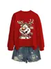 Amazon eBay sitio independiente moda linda y divertida serie navideña para mujer nueva sudadera de manga larga con cuello redondo