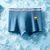 Ropa interior de malla de seda helada para niños, estilo fino de verano, estampado de oso, calzoncillos tipo bóxer para niños medianos y grandes, shorts planos para estudiantes, exportación