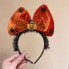 Tocado de Halloween Sombrero Mágico de Bruja Diadema Decoración de Maquillaje Diadema de Encaje Horquilla de Calabaza Accesorio para el Cabello de Fantasma