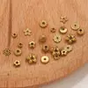 Acessórios de Joias DIY em Aço Inoxidável Banhado a Ouro 18K, Base de Flor de Contas Tridimensional, Colar, Pulseira, Separador de Base de Flor de Contas