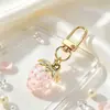 Chaveiro Amazon Formato Coração Flor Cruzada Coração de Pêssego Doce Fofo Semitransparente Morango Pingente para Bolsa Estilo Ins