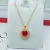 Colgante de amor de oro y arena de Vietnam, colgante de diamante chapado en oro y latón, cadena de clavícula creativa de moda para mujer, regalo