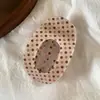 Pinza para el pelo básica versátil estilo coreano con estampado floral a cuadros, lazo y lunares, pinza de pico de pato ovalada grande para mujer