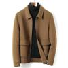 Abrigo de lana de alta gama para hombre, nuevo abrigo de otoño e invierno, grueso y de doble cara, informal, con solapa