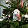 Regalo navideño transfronterizo, adorable oso polar con bufanda, acrílico digital, colgante, árbol de Navidad, decoración navideña de Año Nuevo.