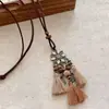Nuevo Collar de Bronce Chino Zen con Pluma para Mujer Estilo Étnico Bohemio Lujo Ligero Versátil Cadena Larga para Suéter Accesorio