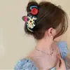 2025 Novo Acessório de Cabelo Presilha Tubarão de Alta Qualidade Contraste Vermelho e Azul Presilha Grande para Cabelo Coleção Grampo de Cabelo Grampo para Mulheres