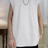 Camiseta sin mangas de gamuza de peso pesado estilo americano para la calle para hombre, moda de verano de marca, chaleco holgado, chaleco de manga corta para niño