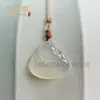 Collar Nezha de Ágata Hielo Dragón de Alta Calidad Colgante Ruyi Patrón Nube Ágata Natural Colgante de Jade Máscara de Zorro Estilo Antiguo