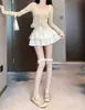 Falda de pastel estilo ballet de moda 2026 para mujer, nueva falda corta abullonada de encaje para verano, dulce, de cintura alta