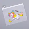 Bolsa de Almacenamiento de Archivos de Dibujos Animados de Unicornio Lindo Bolsa Simple con Cremallera de Anillo Estudiante Bolsa Transparente para Almacenamiento de Mascarillas Estudiante