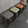 Banqueta Quadrada Macia Embalada para Casa, Banqueta Empilhável para Sala de Estar, Banqueta Simples e Elegante para Mesa de Jantar, Banqueta para Maquiagem de Quarto, Banco Casual