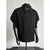 Camiseta de Manga Larga Polo Desestructurado de Peso Pesado de 260 g para Hombre con Diseño Único de Cuello Irregular, Adecuada como Capa Interior o Camiseta Base