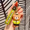 Chaveiro de Urso Cartoon Policial Boneco Urso Bombeiro Bolsa Carro Pingente Boneco Máquina Pequeno Presente Atacado