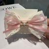 Estilo Francés Estilo Fresco Estilo Mori Floral Clip de Pico de Pato con Encaje y Lazo para Niña Perla Pedrería Clip para la Parte Posterior de la Cabeza Accesorios para el Cabello