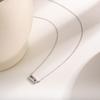 Collar ovalado de plata de ley S925 con microincrustaciones de circonita, deslizante en el centro, al por mayor, tendencia en joyería de moda para mujer, Europa y Estados Unidos, transfronterizo