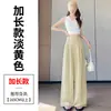 Foto Real de Pantalones Anchos de Lino Tencel Estilo Nuevo Verano 2026, Pantalones Casuales Rectos Largos de Hielo Delgado con Protección Solar para Mujer