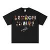 James American-style Heavy Basketball Direct Spray Impresso Camiseta de manga curta Masculina Cross-border Algodão puro Gola pequena Gola redonda Moda