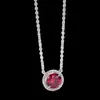 Colar de Prata S925 com Pingente de Pedra Preciosa Vermelho Sangue de Pombo, Corrente Cravejada de Diamantes, Item de Luxo de Alta Qualidade Mais Vendido, Versátil para Mulheres, Em Estoque Atacado