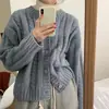 Suéter Suave Estilo Coreano para Mujer Primavera y Otoño Ropa Exterior Holgada Estilo Japonés Suave Cera Retorcido Retro Celebridad de Internet Cardigan Chaqueta Reductor de Edad