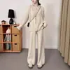 Cardigan de Design Europeu e Americano Moda Calça de Tricô Conjunto Outono e Inverno 2025 Estilo Preguiçoso Calça Versátil Conjunto de Duas Peças Feminino
