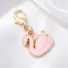 Serie mixta rosa accesorios para joyería DIY, colgantes de aleación con flores pintadas al óleo para estudiantes, colgantes para bolso y pendientes