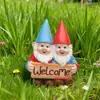 Nuevo Producto Transfronterizo Primavera/Verano: Bienvenido Adorno de Artesanía de Resina para Jardín al Aire Libre, Patio, Césped, Bonsái, Doble Enano