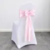 Boda banquete de bodas hotel decoración trasera Flor lazo respaldo de silla Cubierta de silla de flor cinta de encaje cinta de satén cinta