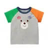 Ropa para Niños Verano Oso Orejas Estéreo Tops de Manga Corta para Niños y Niñas Camisetas de Cuello Redondo Dropshipping