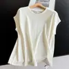 2026 Nova Camiseta de Cânhamo de Verão com Manga Voadora Top Absorvente de Suor Confortável Respirável Camisa Pequena Feminina Atacado H04BT014