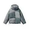 Jaqueta com Capuz de Retalhos Estilo Japonês Retro para Uso Externo de Inverno Blackarmada Jaqueta de Penas Quente para Homens e Mulheres My6805