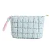 Bolsa de maquillaje con forma de nube, color sólido, gran capacidad, para guardar artículos de tocador y cosméticos, portátil, con asa, bolsa para guardar borlas, organizador de maquillaje