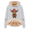 Sudadera con capucha informal elegante y holgada de talla grande para temporada de primavera y otoño, composite de algodón sintético, lana de cordero, hombros caídos, cordón