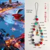 Corrente de Celular com Agata de Cristal Bodhi Multi-Preciosa de Dezoito Sementes para Mulheres e Homens, Pingente de Celular de 18 Sementes, Chaveiro, Pingente de Bolsa