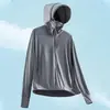 Nova Roupa de Proteção Solar de Seda de Gelo para Homens e Mulheres Verão Anti-ultravioleta Respirável Leve Roupa de Proteção Solar Jaqueta para Mulheres UPF50