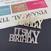 Broche de Cumpleaños con Letra Inglesa de Diamante de Color Transfronterizo Moda Pin de Traje de Gama Alta Accesorios de Ramillete de Gama Alta Regalo de Cumpleaños