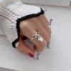 Anillo de Corazón con Lazo Nuevo Estilo Coreano Dulce y Elegante para Mujer, Moda Vintage, Artesanía Exquisita, Anillo Abierto Elegante