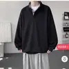 Camiseta Henley de Manga Larga para Hombre Otoño/Invierno Capa Interior Peso Pesado Hombro Real Sudadera con Capucha Versátil Adelgazante Casual Sudadera de Dos Piezas Falsa