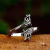 Guerrero de Acero Nuevo Anillo Casual de Acero Inoxidable con Ala Venta al por Mayor Anillo Retro Vikingo de Acero de Titanio Europeo y Americano